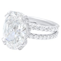 Diana M Platinum 8.38 Cts Tw Diamond Engagement Ring with Split Shank Band