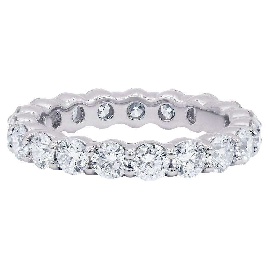 Diana M Platino 4.60 Ct Diamante Redondo Alianza de Diamantes