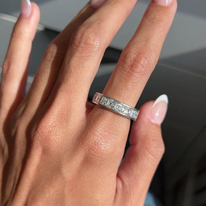 Diana M. Platinum All the Way Around 7.20 Cts Diamond Channel Set Eternity Band In New Condition For Sale In New York, NY