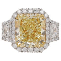 DIANA M. Platinum and 18 kt yellow gold engagement ring center 9.17 FY VVS  RAD