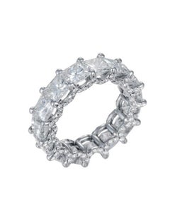 Diana m. Platinum diamond eternity band features 11.25ct of 15 asscher cut