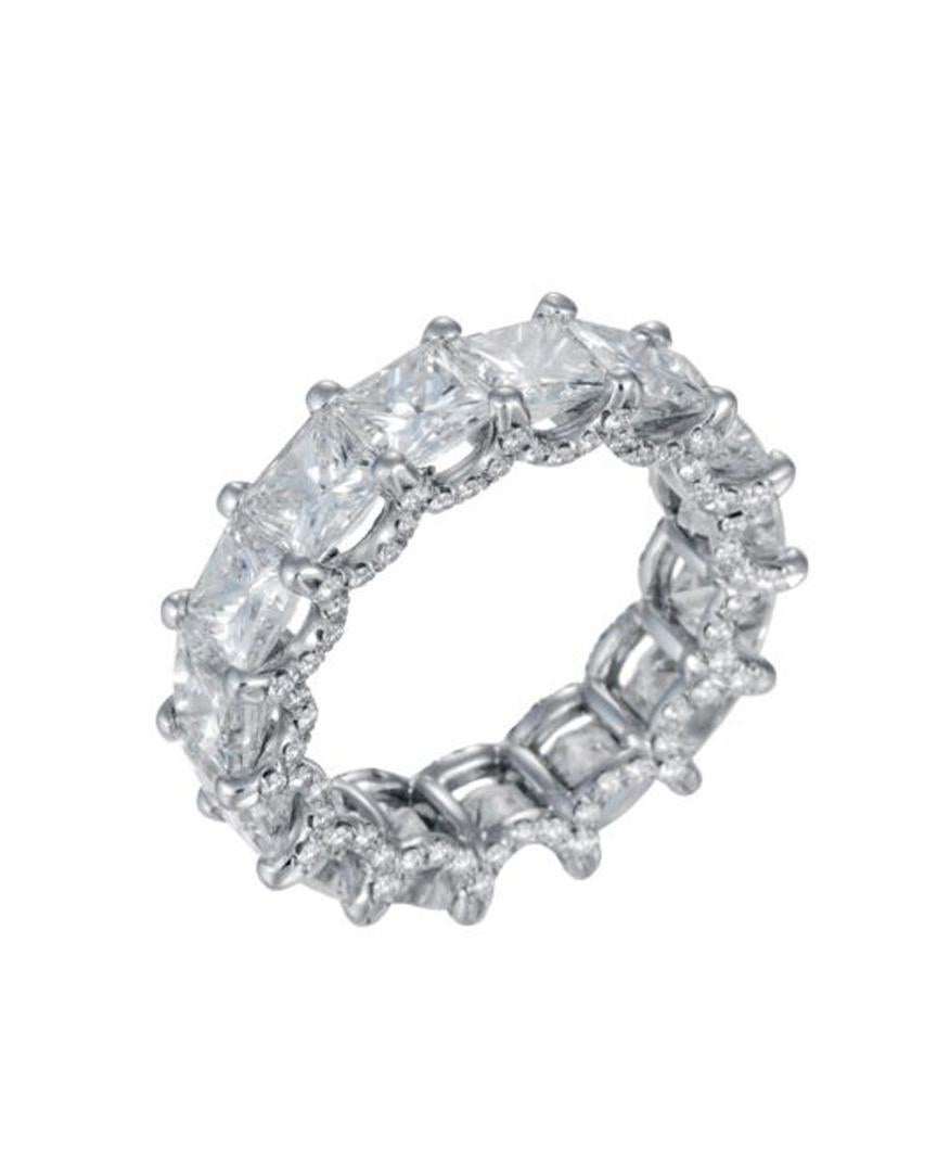 Modern Diana m. Platinum diamond eternity band features 11.25ct of 15 asscher cut  For Sale