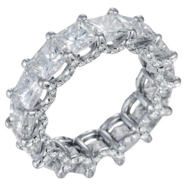 Diana m. Platinum diamond eternity band features 11.25ct of 15 asscher cut  For Sale