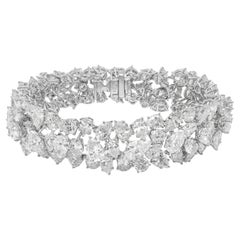Diana M. Platin-Diamant-Mode-Armband mit Clustern von 45,00cts 