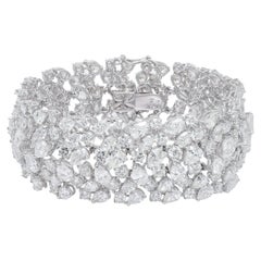 Diana M. Platin-Diamant-Mode-Armband mit Clustern aus 52,00 Karat Birne 
