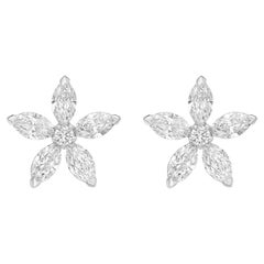 Diana M. I. Fiori di diamante in platino con diamanti marquise 5,06 carati
