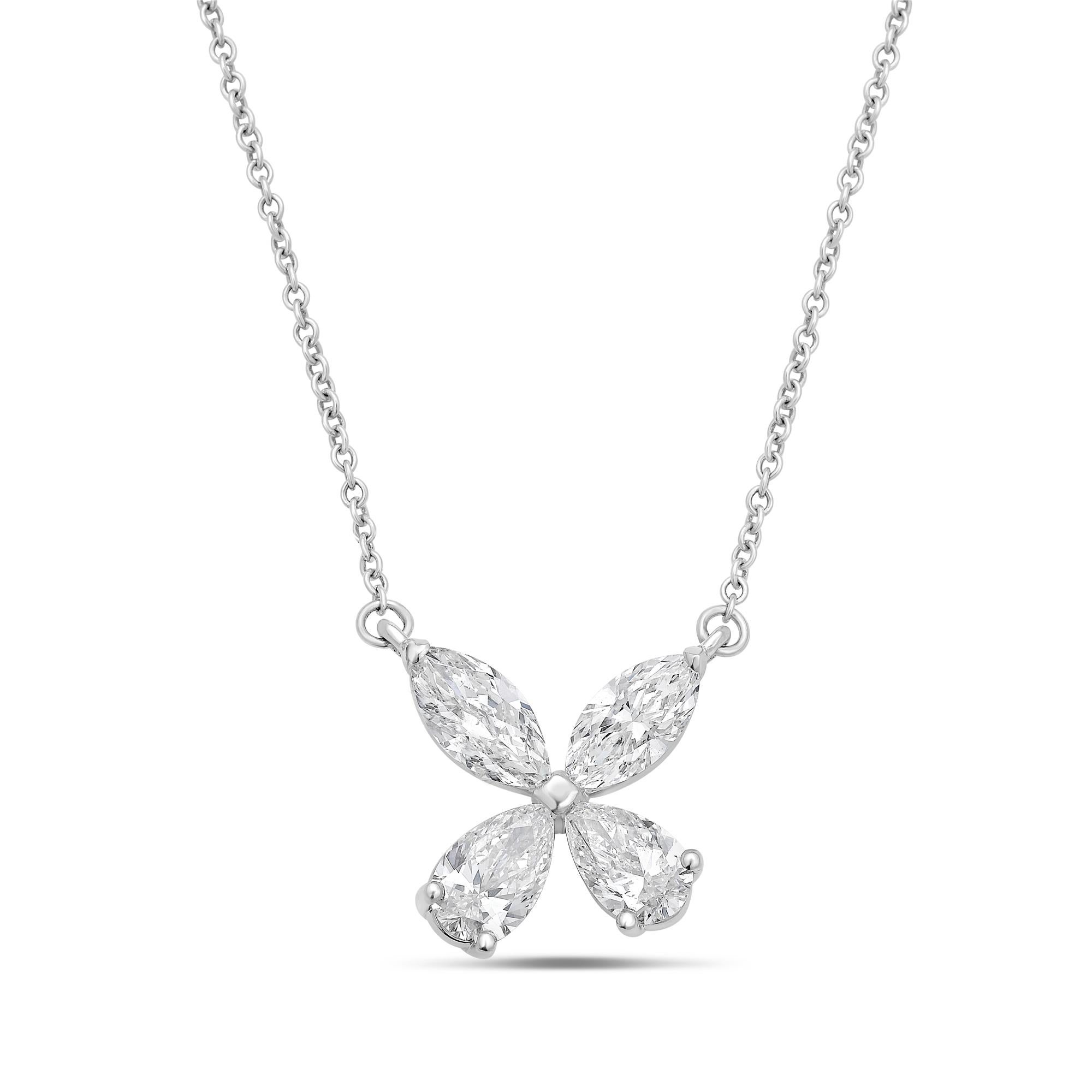 Diana M. Colgante de diamantes en platino con marquesa y pera 4,06ct GIA Certificado en Nuevo estado para la venta en New York, NY