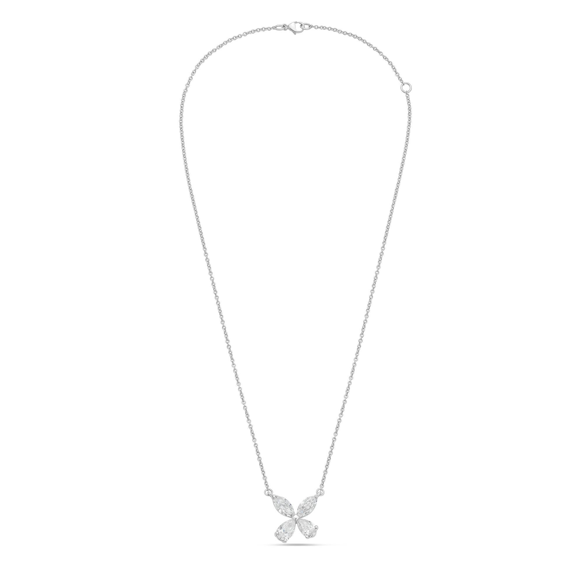 Femenino o masculino Diana M. Colgante de diamantes en platino con marquesa y pera 4,06ct GIA Certificado en venta