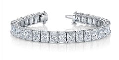 Diana M. Platinum Diamond Bracelet with 32.59cts Radiant Cut Gia Diamonds
