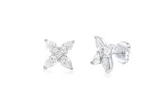Diana M. PLATINUM EARRING STUDS WITH PEAR SHAPE DIAMONDS 4.09CTS