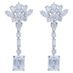 Diana M. PLATIN-OHRRINGE  Set mit GIA DIAMONDS 2.47CT E VVS2 UND 2,63 F IF