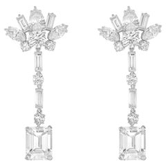Diana M. PLATINUM EARRINGS  SET WITH GIA DIAMONDS 2.47CT E VVS2 AND 2.63 F IF
