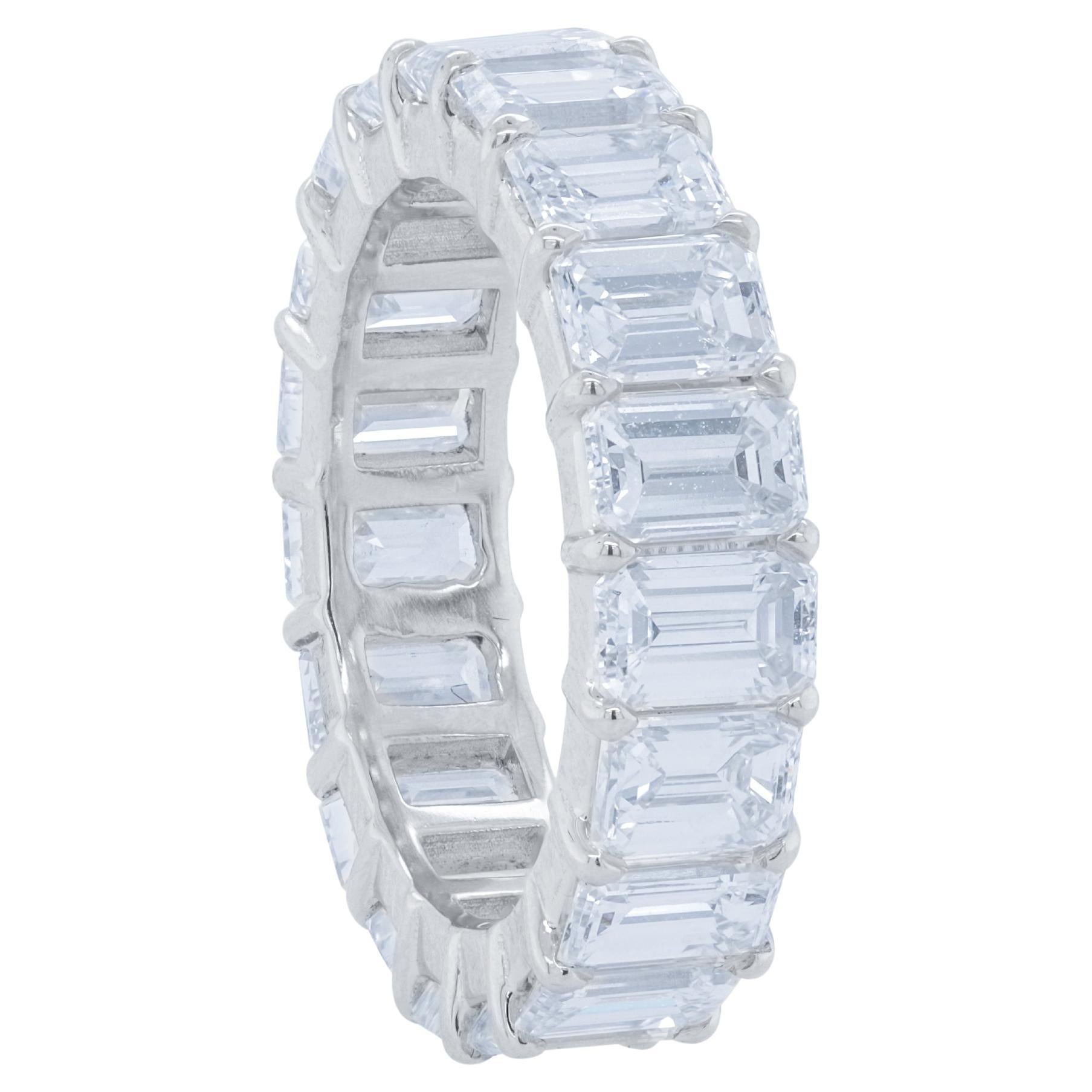 Diana M. Platinum Emerald cut wedding band containing 8.80cts tw of diamonds   For Sale