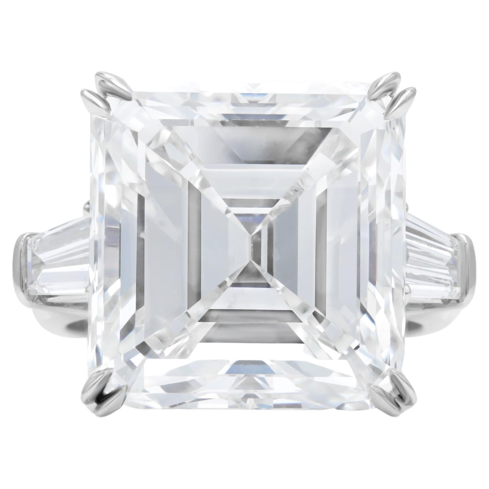 DIANA M. Platinum engagement ring featuring a center 18.01 ct GIA  (H-VS2)