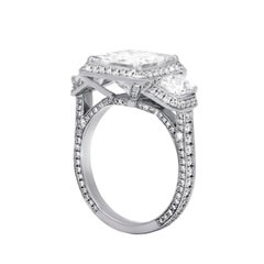 DIANA M. Platinum engagement ring featuring a center (I-VVS1) 3.45 ct princess