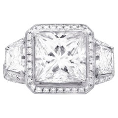 DIANA M. Platinum engagement ring featuring a center (I-VVS1) 3.45 ct princess 