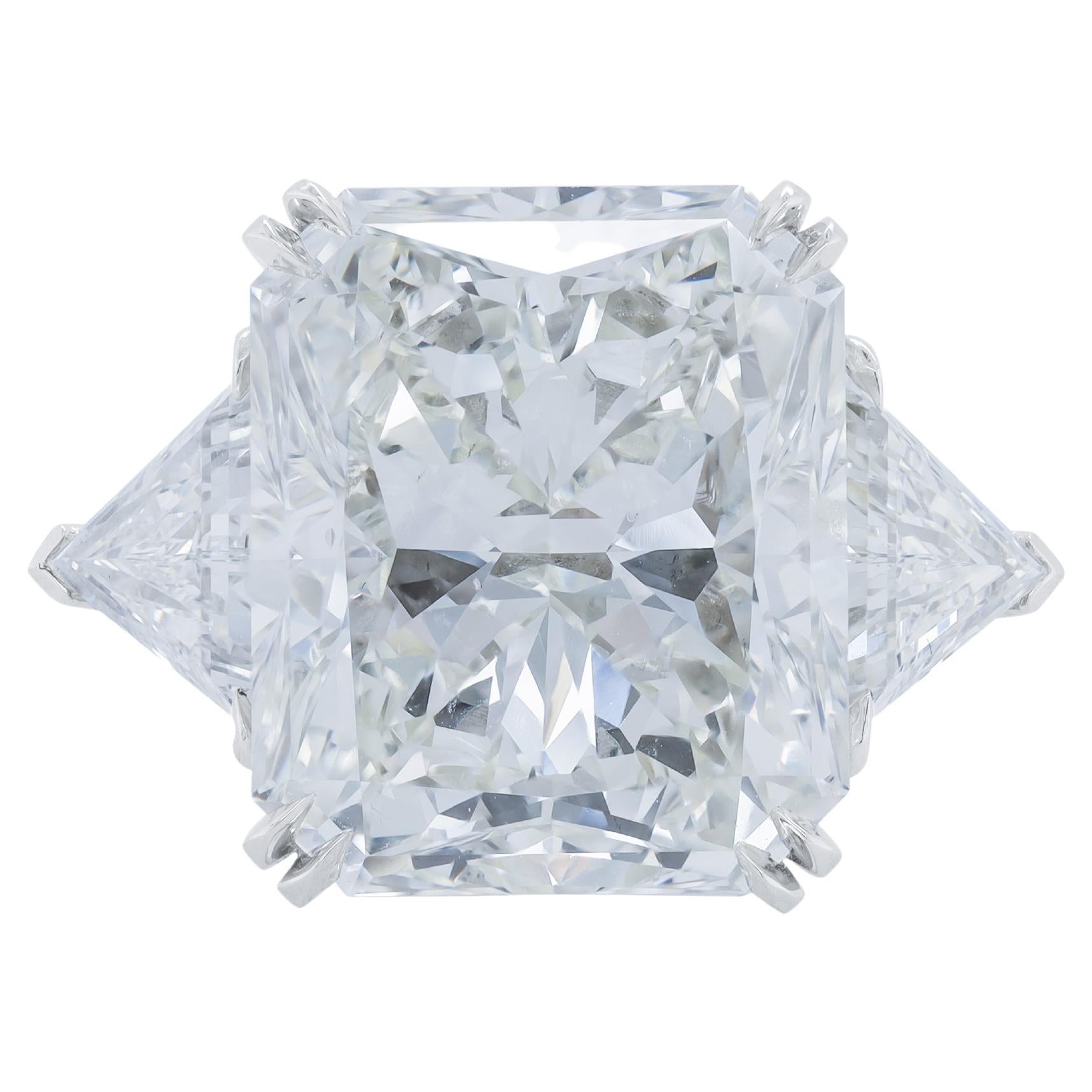 Diana M. Platinum engagement ring featuring a center (J-VS2) 18.03 radiant cut