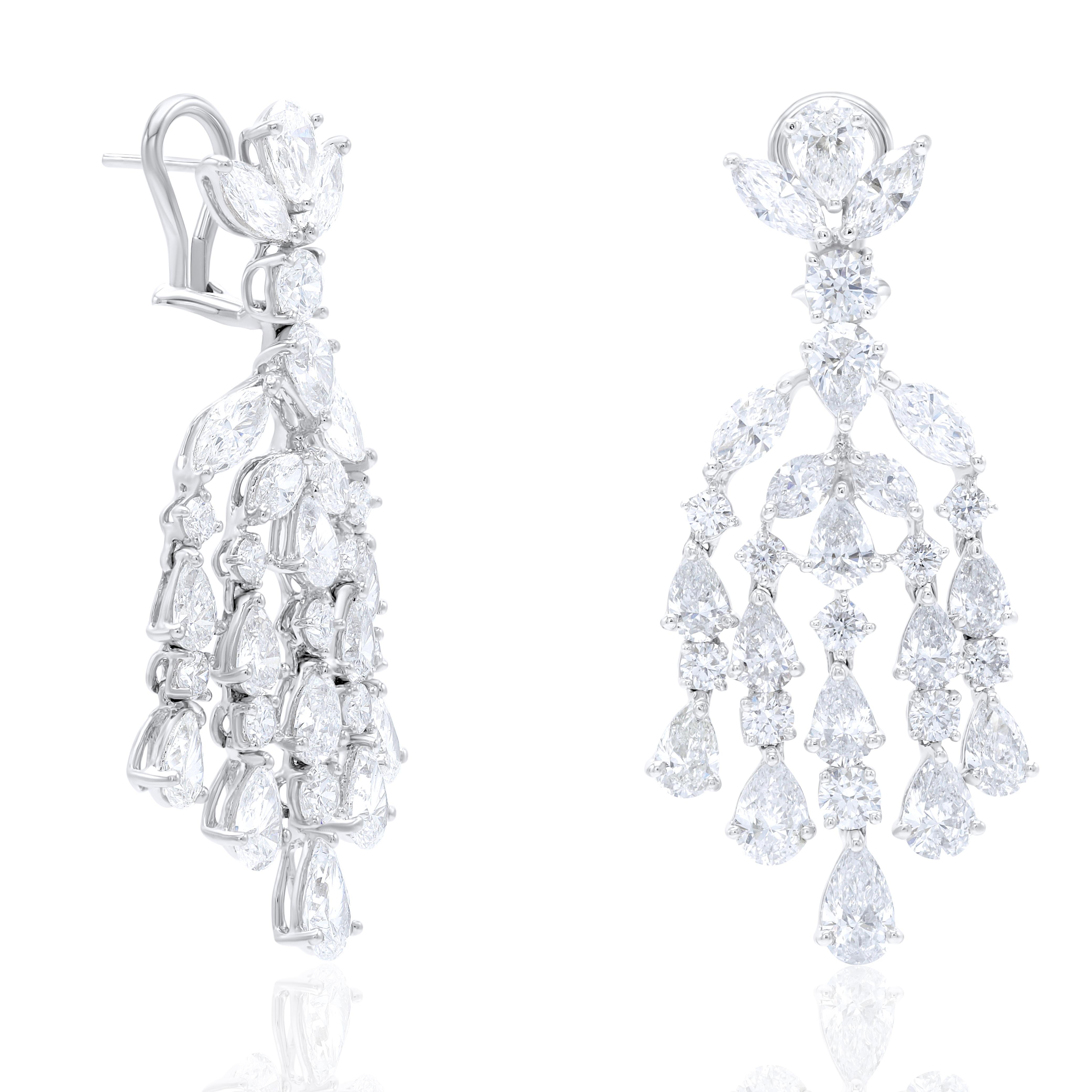 Platinum fashion earrings adorned with 16.55 cts tw of multi shape cluster diamonds in a chandelier design.
Diana M. is a leading supplier of top-quality fine jewelry for over 35 years.
Diana M is one-stop shop for all your jewelry shopping,