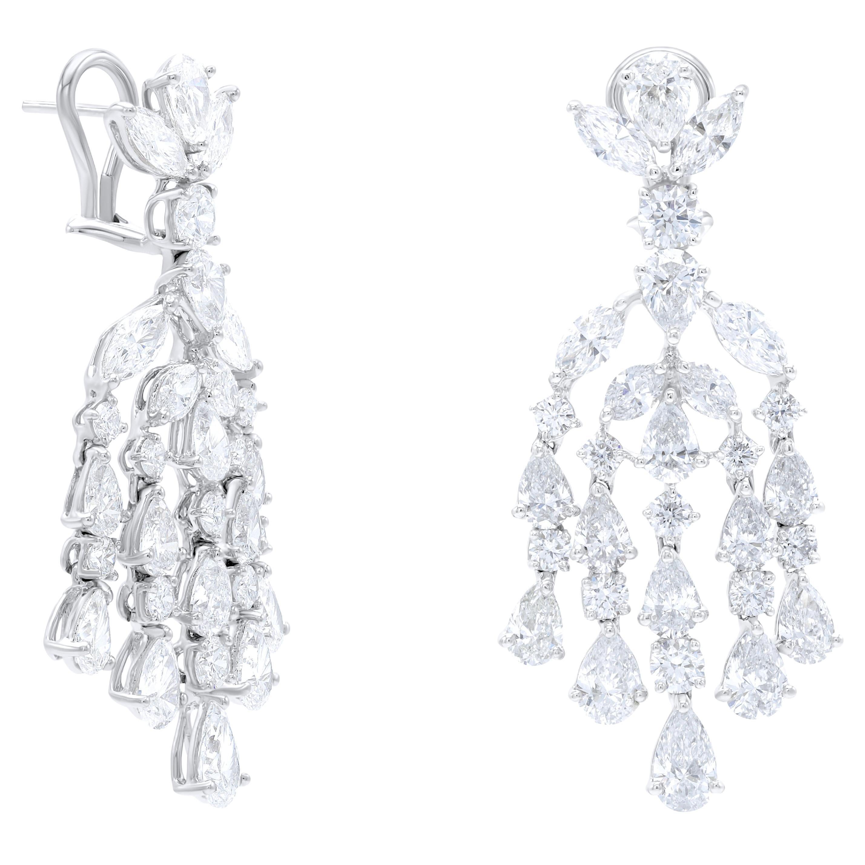 Diana M. Platinum fashion earrings adorned with 16.55 cts  For Sale