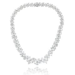 Diana M. Platinum flower necklace featuring 52.15 cts of diamonds