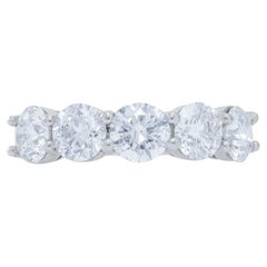 Diana M Platinum Five Stone Diamond Eternity Band Weighing 2.85 CTTW