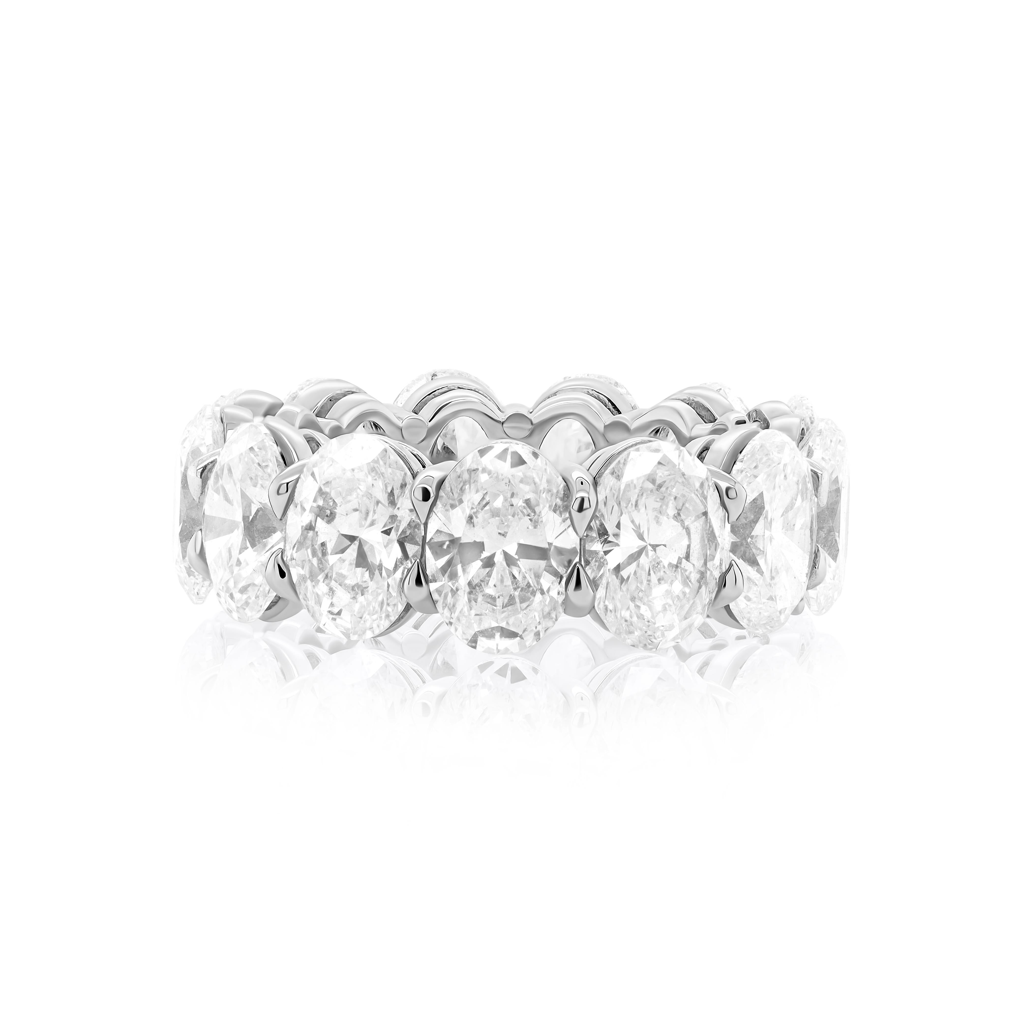 Modern Diana M. Platinum 13 Cts Tw Oval Diamond Eternity Band For Sale