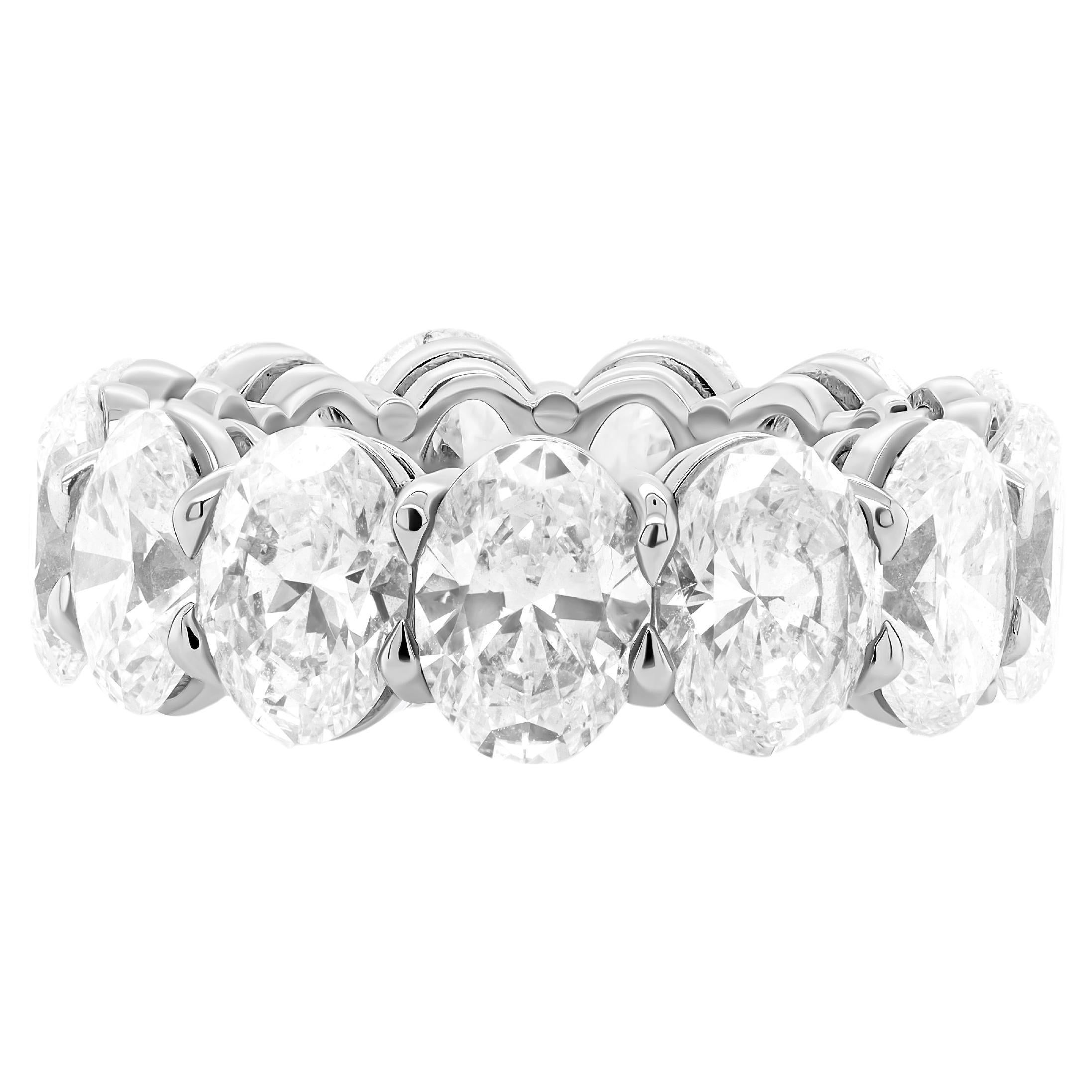 Diana M. PLATINUM OVAL DIAMONDS ETERNITY BAND, FEATURES 13.09 CT OF TOTAL WEIGHT