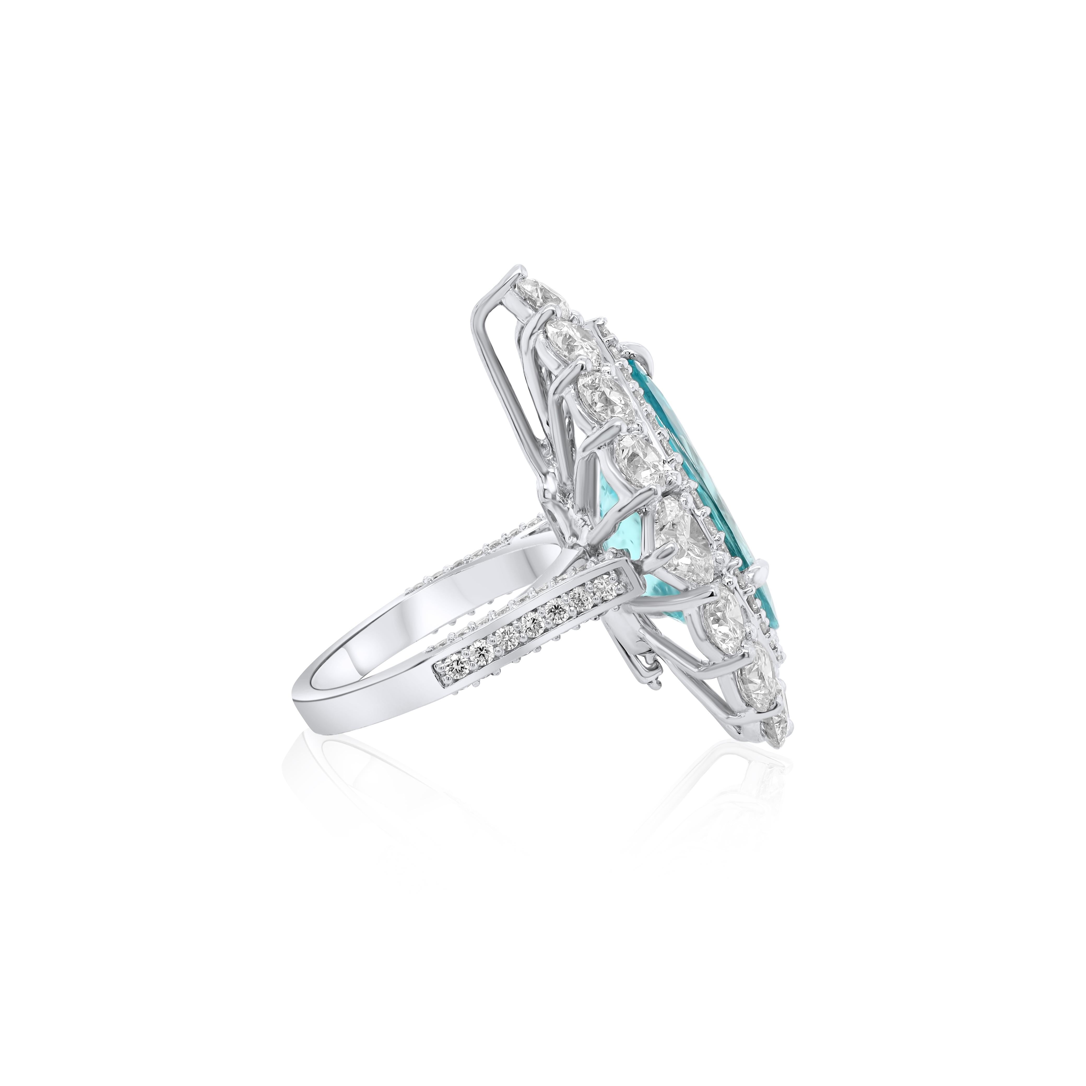 Diana M. Platinum Paraiba pendant and diamond ring (two-in-one) featuring  In New Condition For Sale In New York, NY