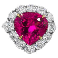 Diana M. Platinum pink tourmaline and diamond ring featuring a 10.22ct pink 