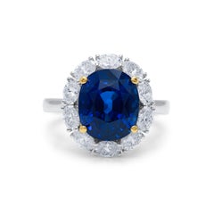 Diana M. Platinum sapphire and diamond Princess Diana ring featuring a 7.94 ct