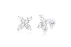 Diana M. Platin Kleeblatt-Ohrstecker, geschmückt mit 7,11 Karat GIA-zertifiziertem Diamant