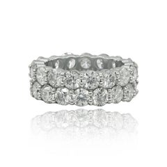 Diana M. Platinum Two Row 11.71 Ct  Diamond Eternity Band