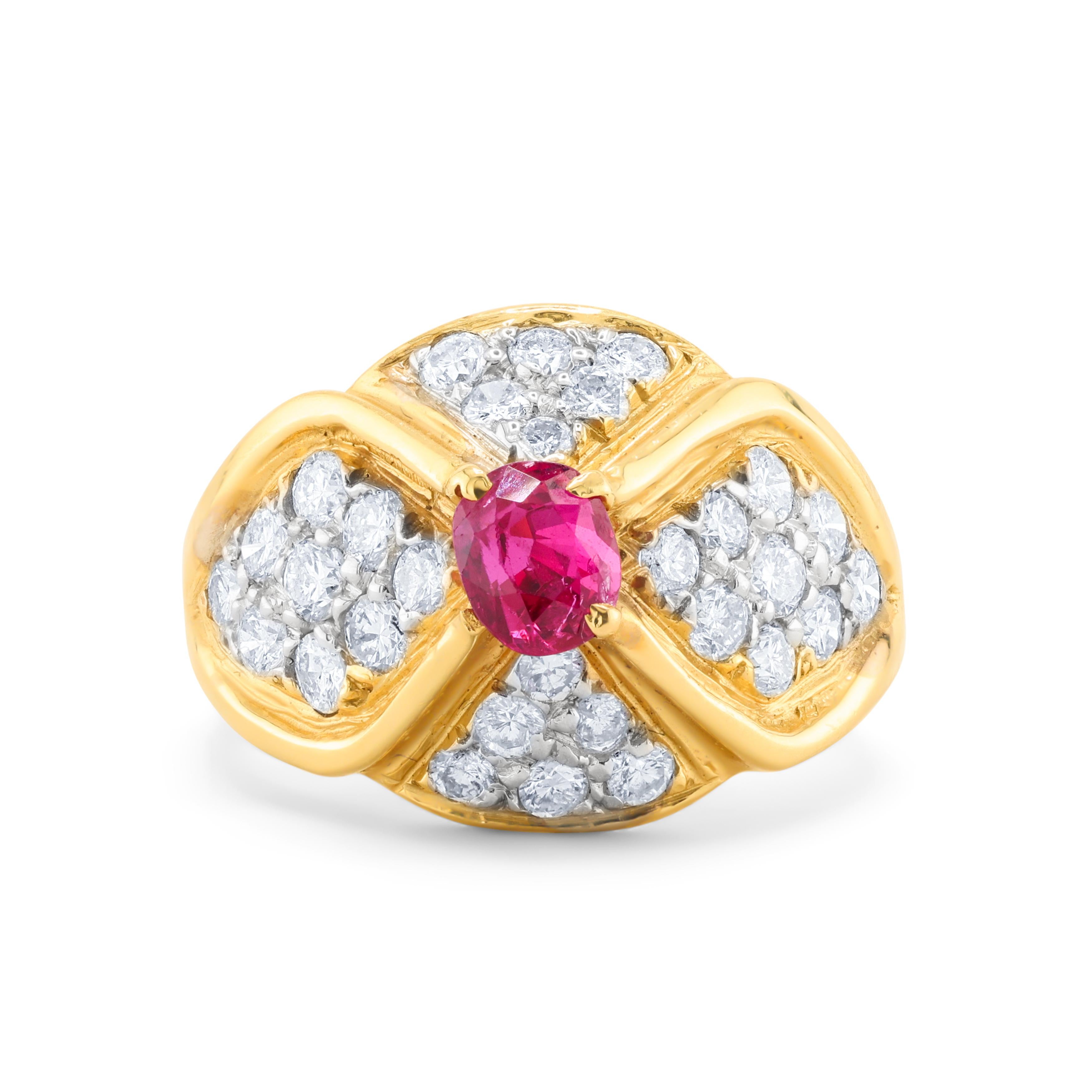 Diana M. 1.70 Cts. Ruby and Diamond Fashion Cocktail Ring In New Condition For Sale In New York, NY