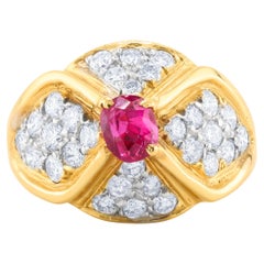 Diana M. 1.70 Cts. Ruby and Diamond Fashion Cocktail Ring