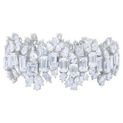 Diana M.  Spectacular 96ct Vintage Diamond Bracelet, Platinum All GIA DEF VVS