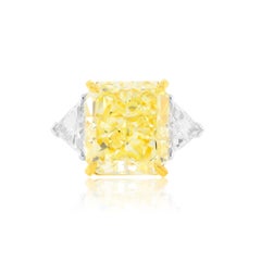 Diana M. Fancy Intense Yellow Diamond 23.88cts VS2 Set with 2cts Trillions GIA