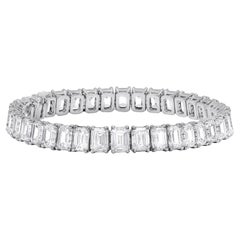 Diana M.22.88 Carat 4 Prong Diamond  Emerald Cut Tennis Bracelet.