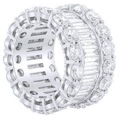 Diana M. Three Row 14.00 Ct Round and Baguette Diamond Band