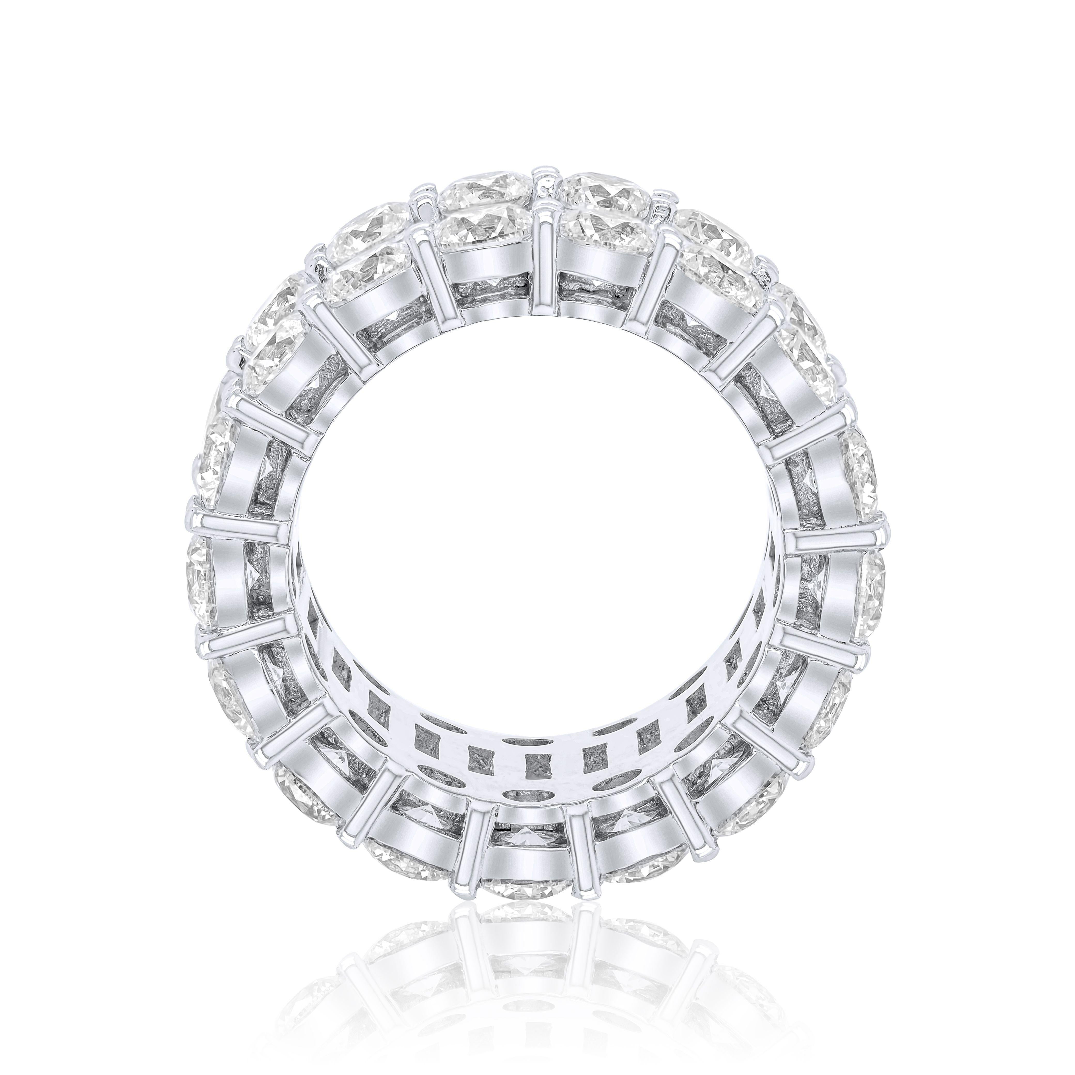 Round Cut Diana M. Three Row 14.00 Ct Round and Baguette Diamond Band  For Sale