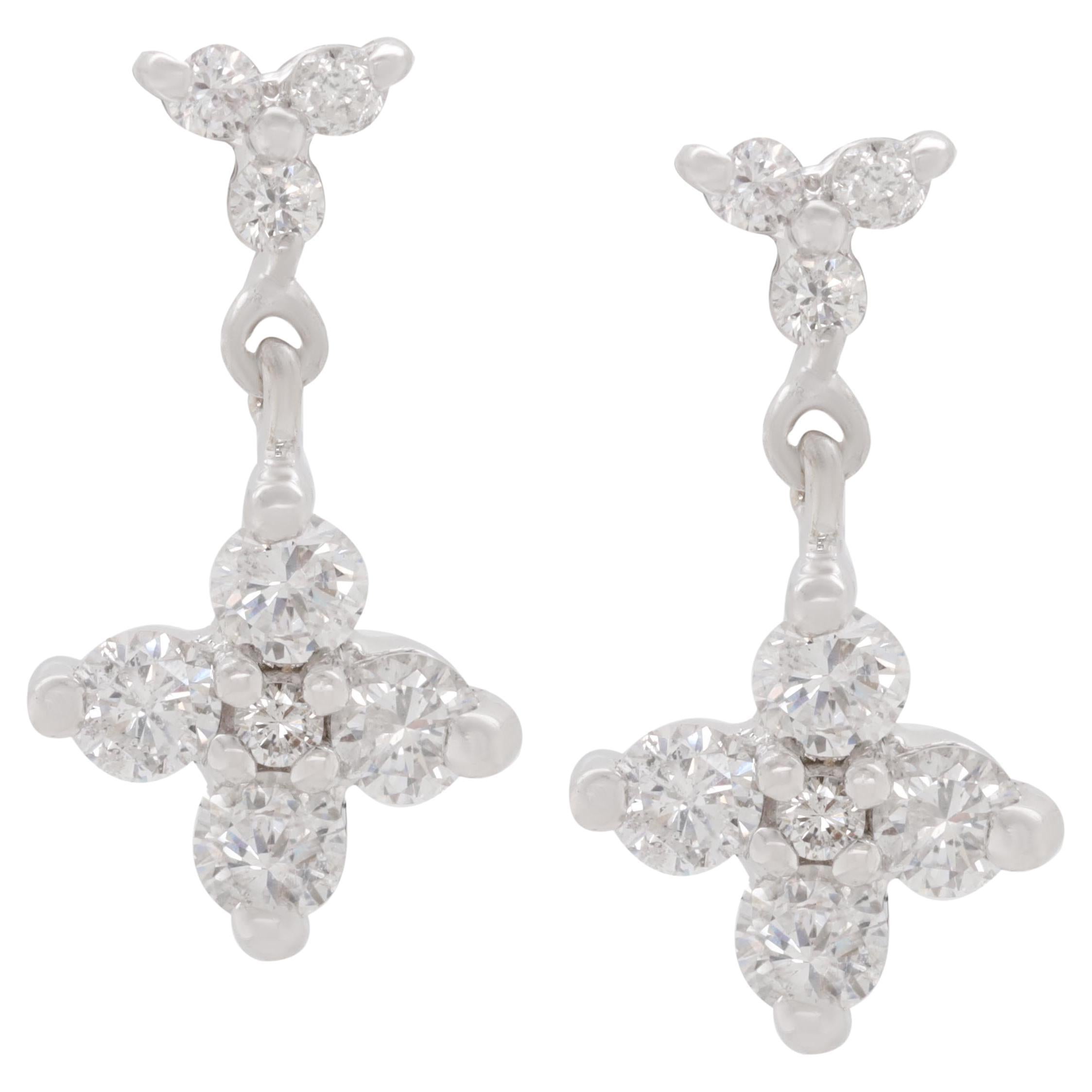 Diana M. White Diamond Earrings 14K White Gold
