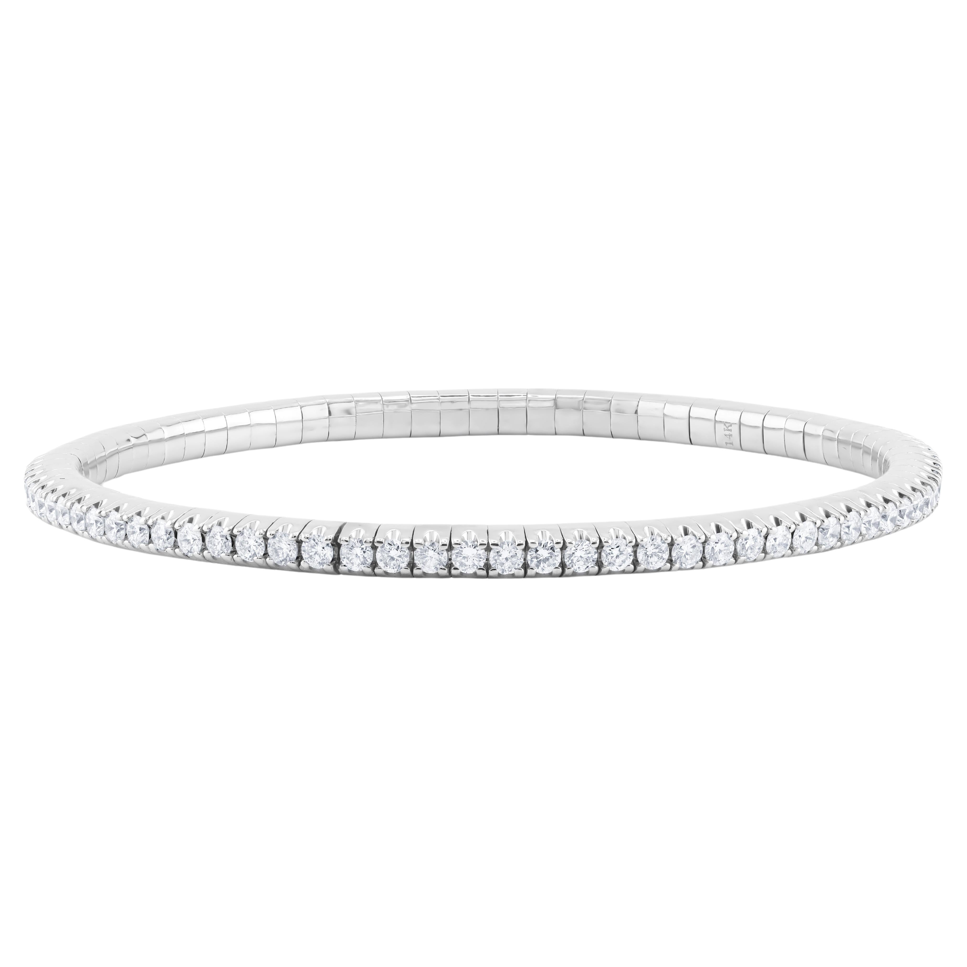 Diana M. White Gold Flexible Bangle 3.25cts  For Sale