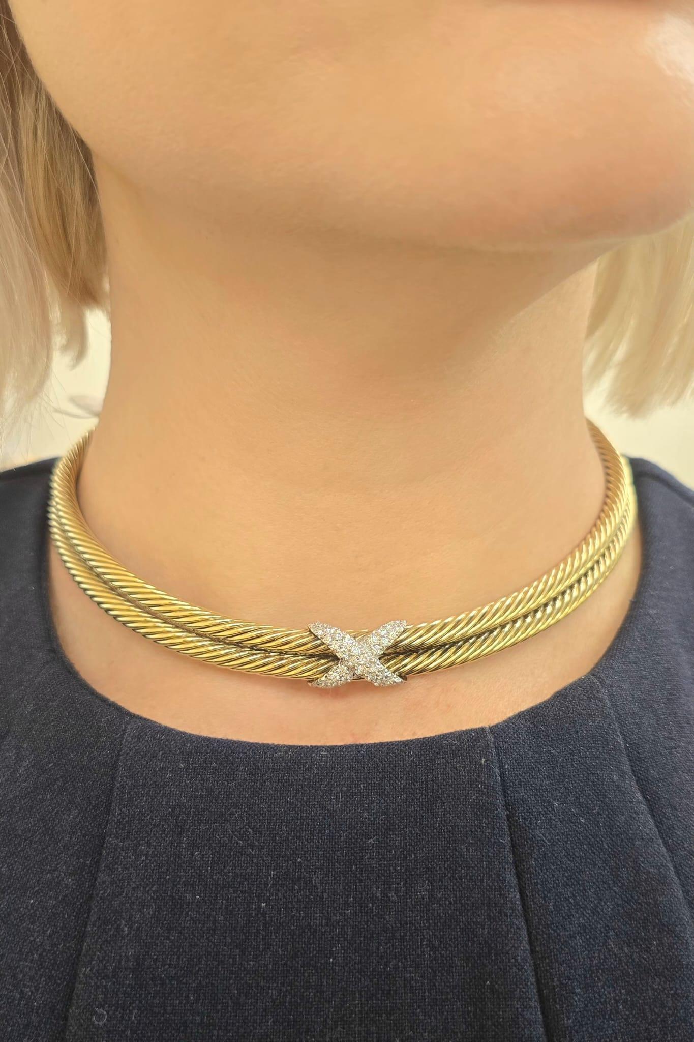 Moderno Diana M. I. collana in oro giallo 14 kt con diamanti originali David Yarman in vendita