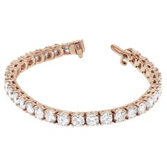 Diana M.Custom, bracelet tennis en or rose 14 carats  Diamants ronds de 4,59 carats 
