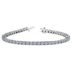 Diana M. Bracelet tennis personnalisé en or blanc 14 carats 3,00 carats  de diamants ronds 