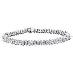 Diana, bracelet tennis en or blanc 14 carats avec 5,00 carats de diamants ronds 