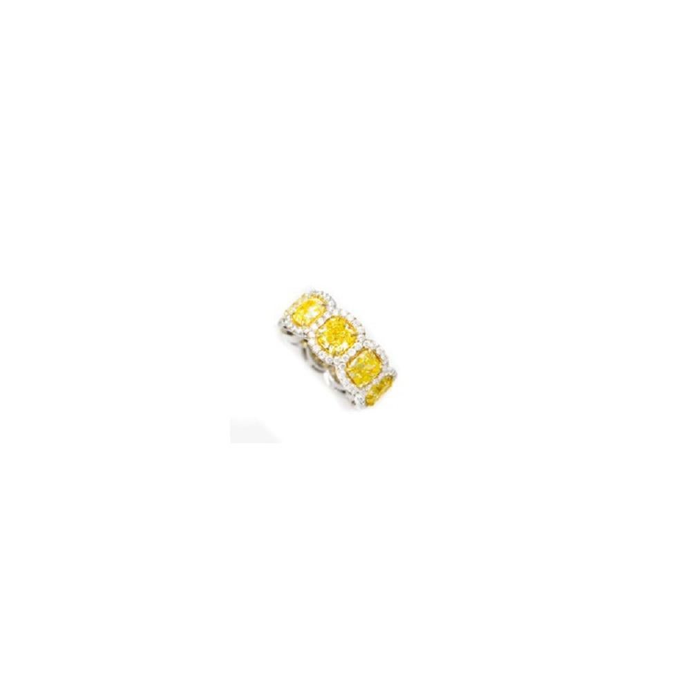 Modern Diana M.18 kt white and yellow gold ring featuring 10.94 cts tw of radiant  For Sale