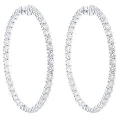 Diana M.Pendientes de aro de oro blanco de 18 kt, de 2,50" de adentro hacia afuera adornados con 19,00 cts