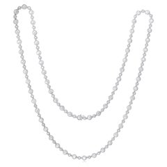 Diana M. maßgefertigte Halskette aus 18,10 Karat rundem Diamanten 32" 18k Weißgold 