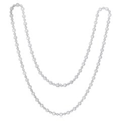 A&M. Custom 18.10 cts Round Diamond 32" Collier en or blanc 18k 