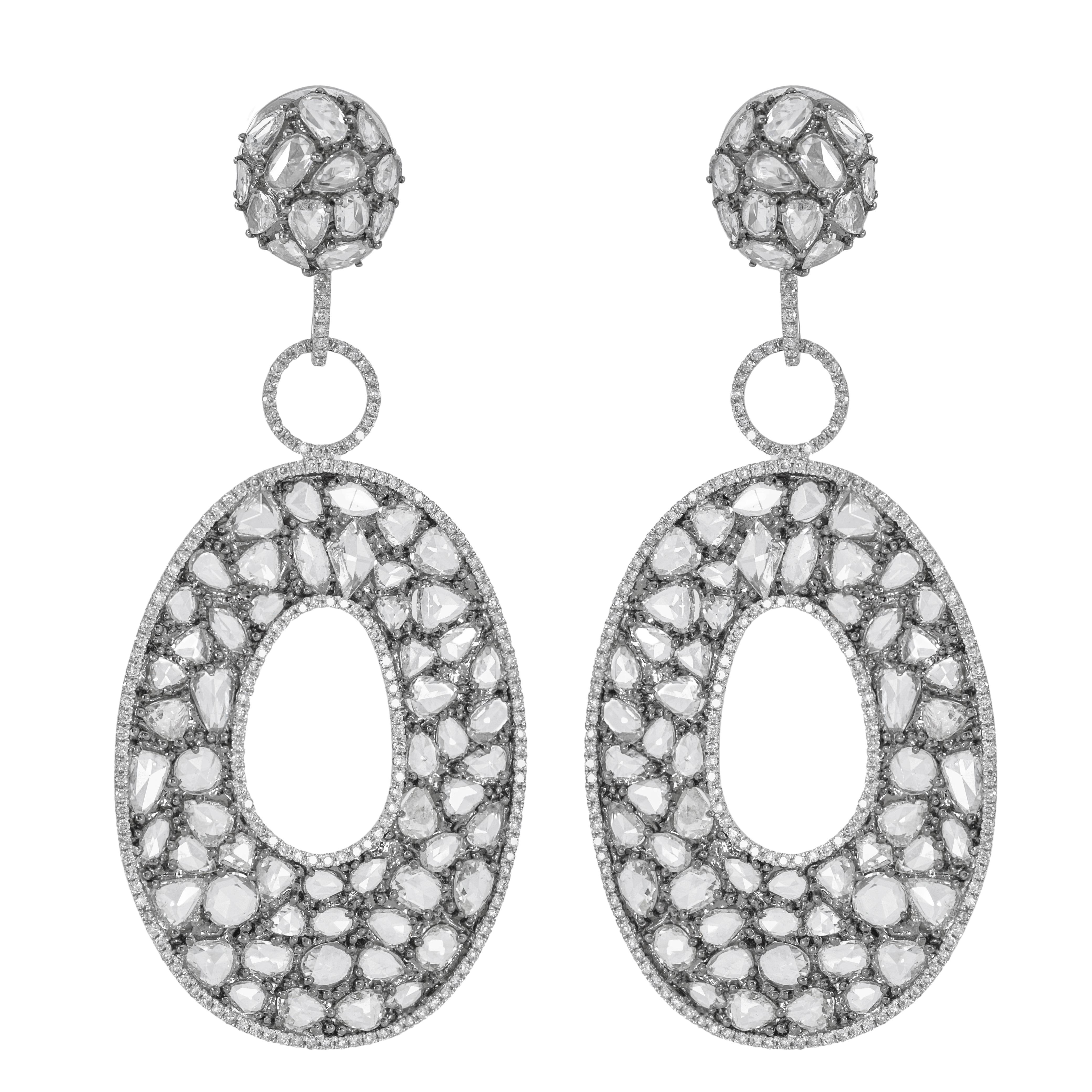 18 kt white gold rhodium plated diamond earrings adorned with 26.43 cts tw of rose cut diamonds.
Diana M. is a leading supplier of top-quality fine jewelry for over 35 years.
Diana M is one-stop shop for all your jewelry shopping, carrying line of